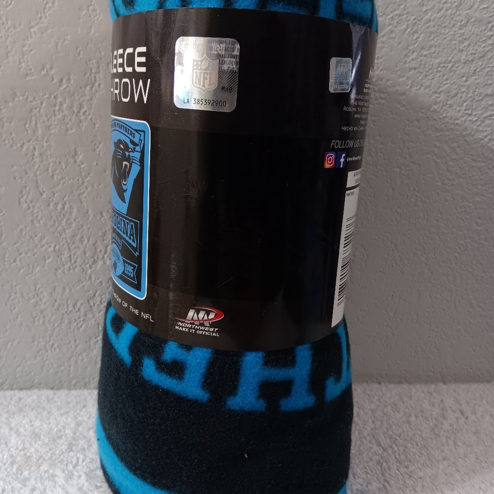 Carolina Panthers NFL Football Fleece Throw blanket 50x60 - Picture 3 of 4